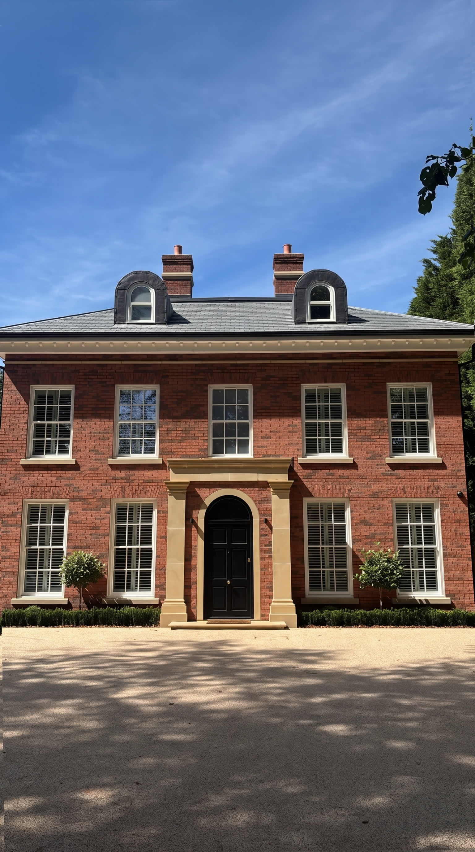 Miller House, Hale Barns: the front elevation